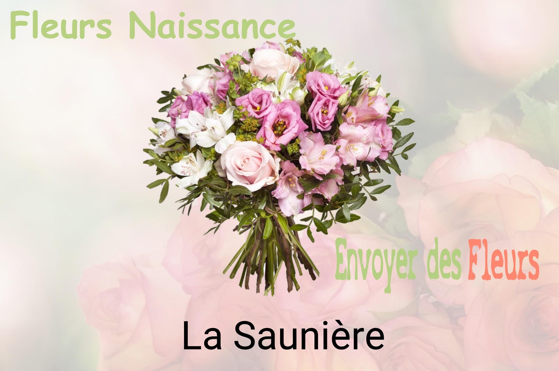 Bouquet de fleurs de naissance livré à La Saunière